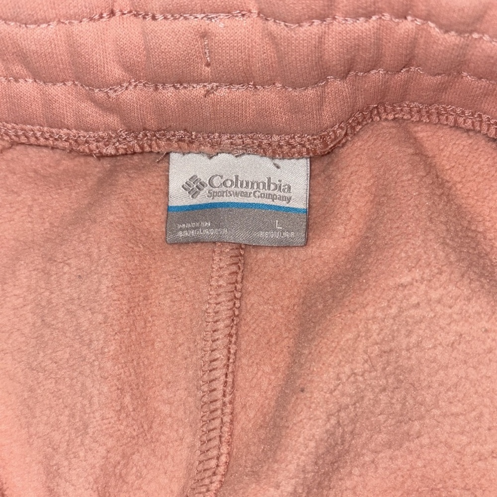 Womens Preloved Salmon Columbia Draw String Joggers w white logo going down leg - Picture 7 of 13
